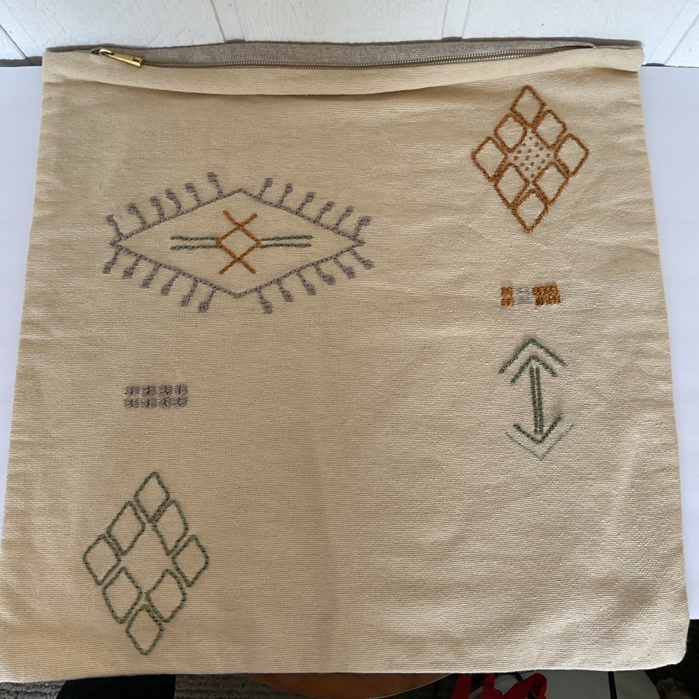 Crate and  Barrel Belgin Icon Pillow Cover 23” x 23”.